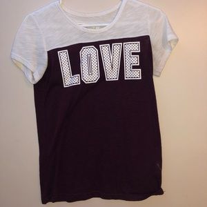 Dark purple “Love” tee shirt